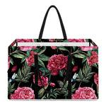 Watercolor Peony Pattern Print Utility Tote Bag