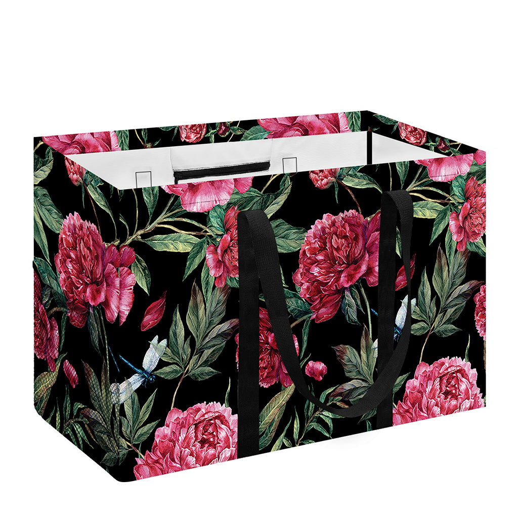 Watercolor Peony Pattern Print Utility Tote Bag