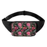 Watercolor Peony Pattern Print Waist Bag