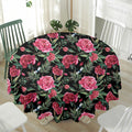 Watercolor Peony Pattern Print Waterproof Round Tablecloth