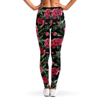 Watercolor Peony Pattern Print Women's Leggings