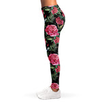 Watercolor Peony Pattern Print Women's Leggings
