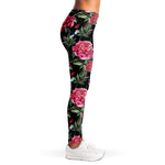 Watercolor Peony Pattern Print Women's Leggings