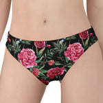 Watercolor Peony Pattern Print Women's Panties