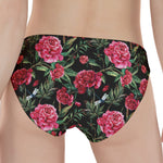 Watercolor Peony Pattern Print Women's Panties