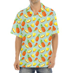 Watercolor Pineapple Pattern Print Aloha Shirt