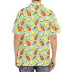 Watercolor Pineapple Pattern Print Aloha Shirt
