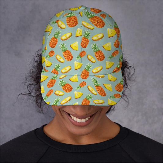 Watercolor Pineapple Pattern Print Baseball Cap