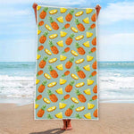 Watercolor Pineapple Pattern Print Beach Towel