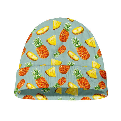 Watercolor Pineapple Pattern Print Beanie