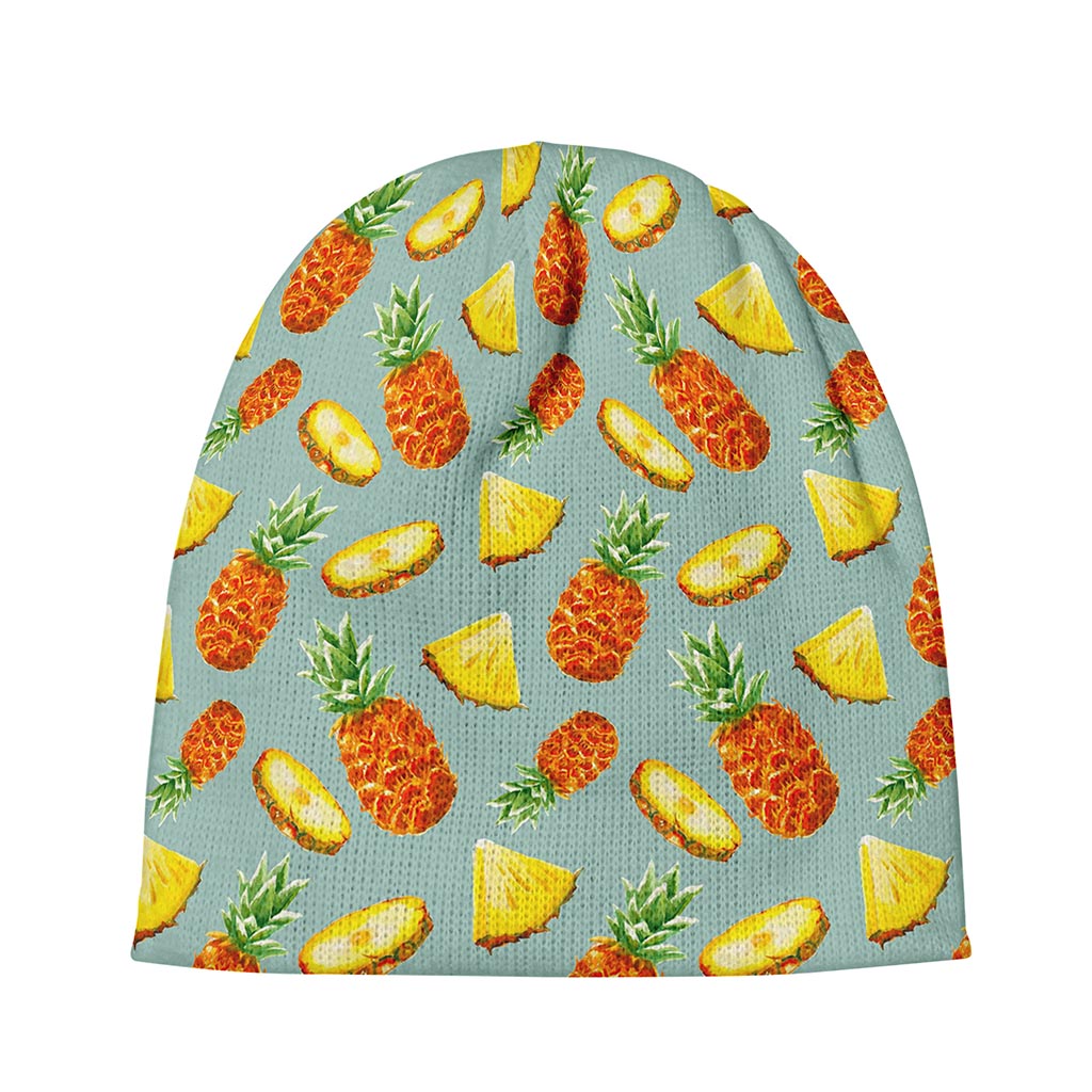 Watercolor Pineapple Pattern Print Beanie