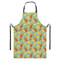 Watercolor Pineapple Pattern Print Bib Apron With Pocket