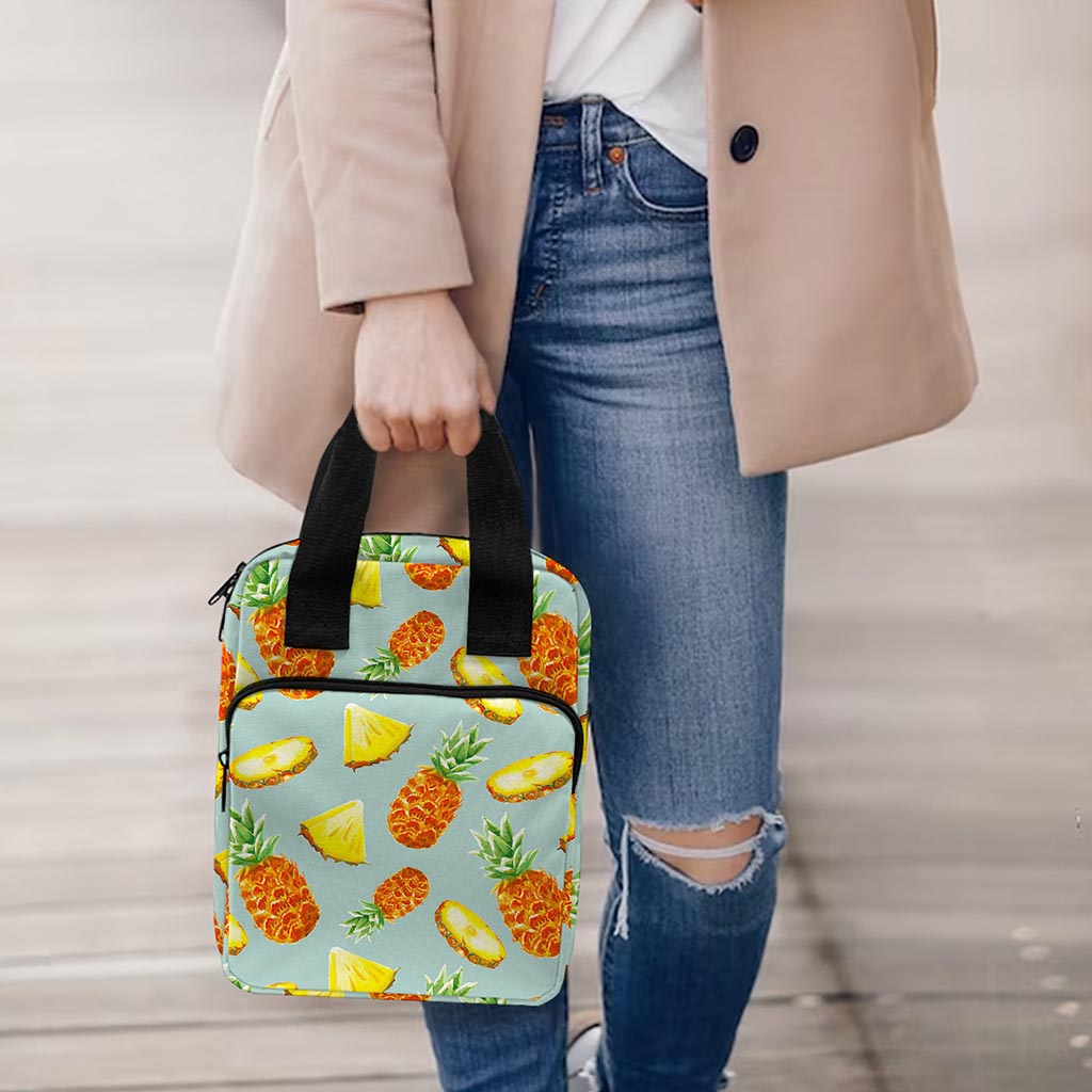Watercolor Pineapple Pattern Print Bible Tote Bag
