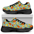 Watercolor Pineapple Pattern Print Black Chunky Shoes