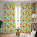 Watercolor Pineapple Pattern Print Dimout Pencil Pleat Curtains
