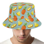 Watercolor Pineapple Pattern Print Bucket Hat