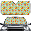 Watercolor Pineapple Pattern Print Car Windshield Sun Shade