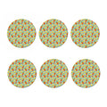 Watercolor Pineapple Pattern Print Coaster Set