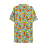 Watercolor Pineapple Pattern Print Cotton Hawaiian Shirt