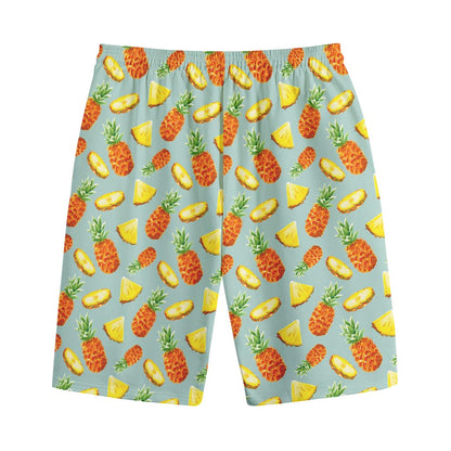 Watercolor Pineapple Pattern Print Cotton Shorts