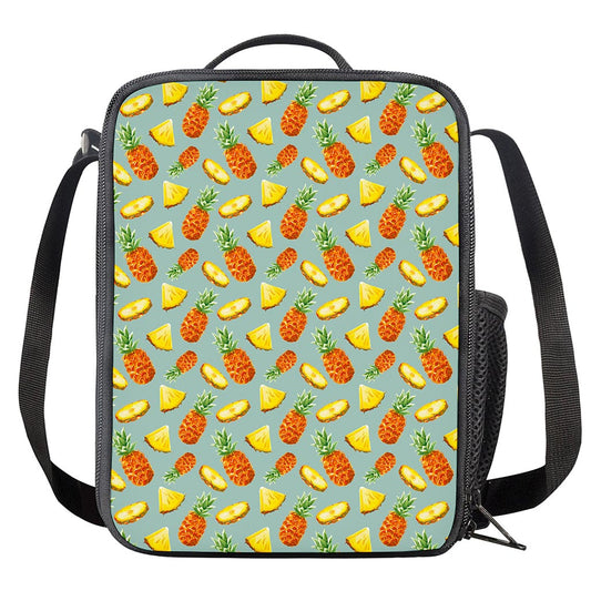 Watercolor Pineapple Pattern Print Crossbody Lunch Bag