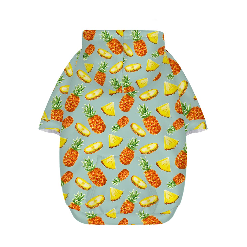 Watercolor Pineapple Pattern Print Dog Zip Up Hoodie