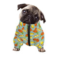 Watercolor Pineapple Pattern Print Dog Zip Up Jacket