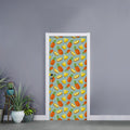 Watercolor Pineapple Pattern Print Door Sticker