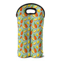 Watercolor Pineapple Pattern Print Double Neoprene Wine Tote