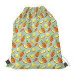 Watercolor Pineapple Pattern Print Drawstring Bag
