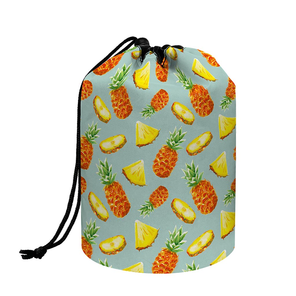 Watercolor Pineapple Pattern Print Drawstring Makeup Bag