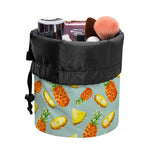 Watercolor Pineapple Pattern Print Drawstring Makeup Bag