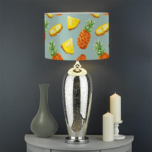 Watercolor Pineapple Pattern Print Drum Lamp Shade