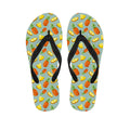 Watercolor Pineapple Pattern Print Flip Flops