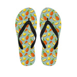 Watercolor Pineapple Pattern Print Flip Flops