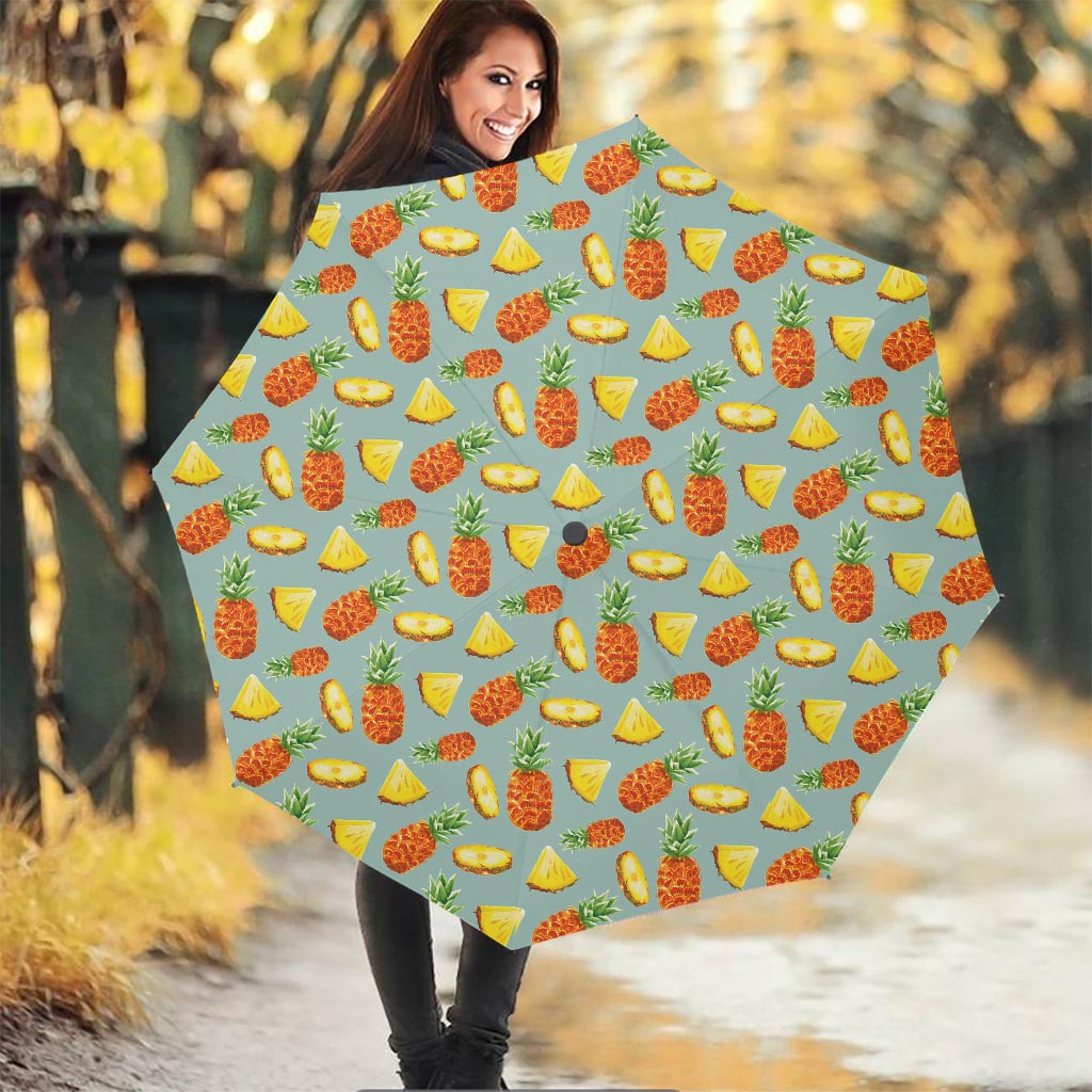 Watercolor Pineapple Pattern Print Foldable Umbrella