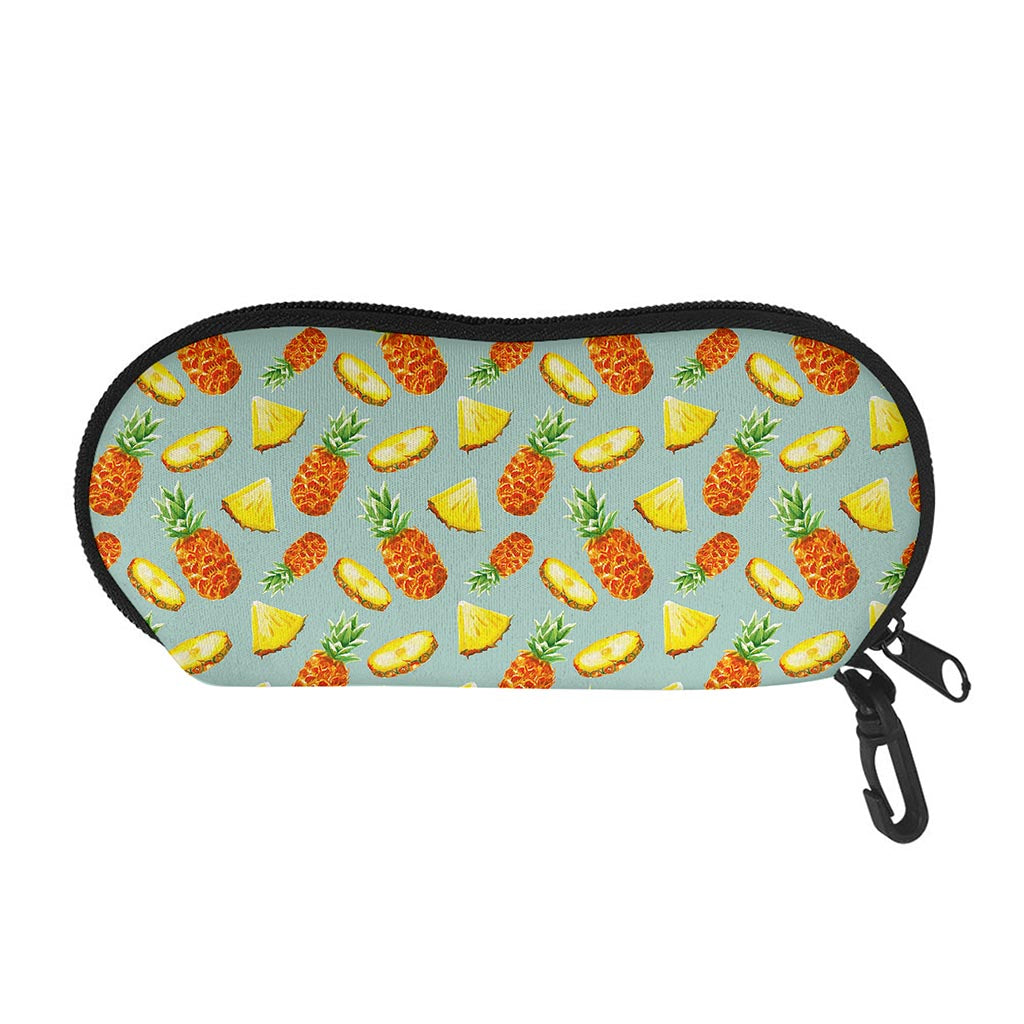 Watercolor Pineapple Pattern Print Glasses Case