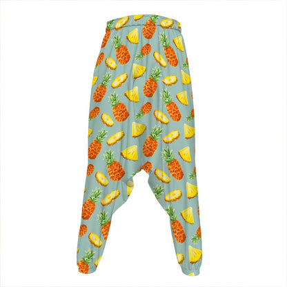 Watercolor Pineapple Pattern Print Hammer Pants