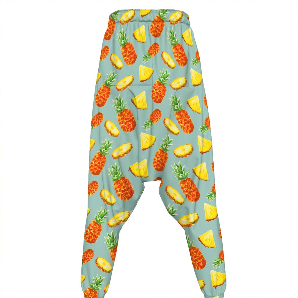 Watercolor Pineapple Pattern Print Hammer Pants