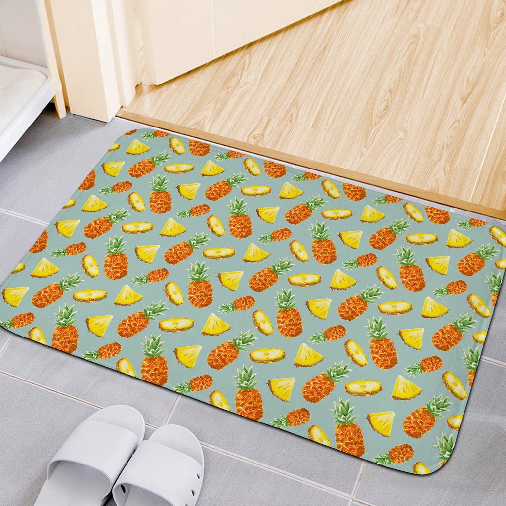 Watercolor Pineapple Pattern Print Indoor Door Mat