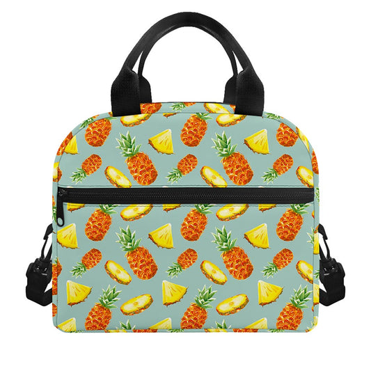 Watercolor Pineapple Pattern Print Insulated Lunch Bag