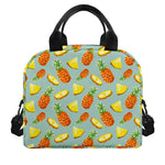 Watercolor Pineapple Pattern Print Insulated Lunch Bag