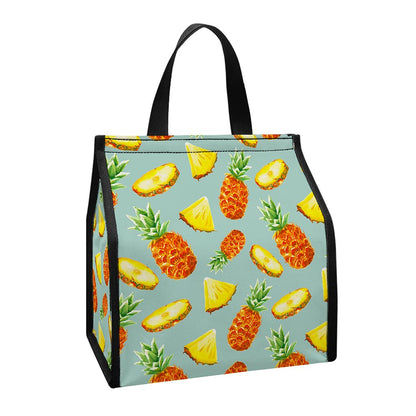Watercolor Pineapple Pattern Print Insulated Lunch Tote