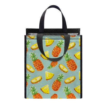 Watercolor Pineapple Pattern Print Insulated Lunch Tote