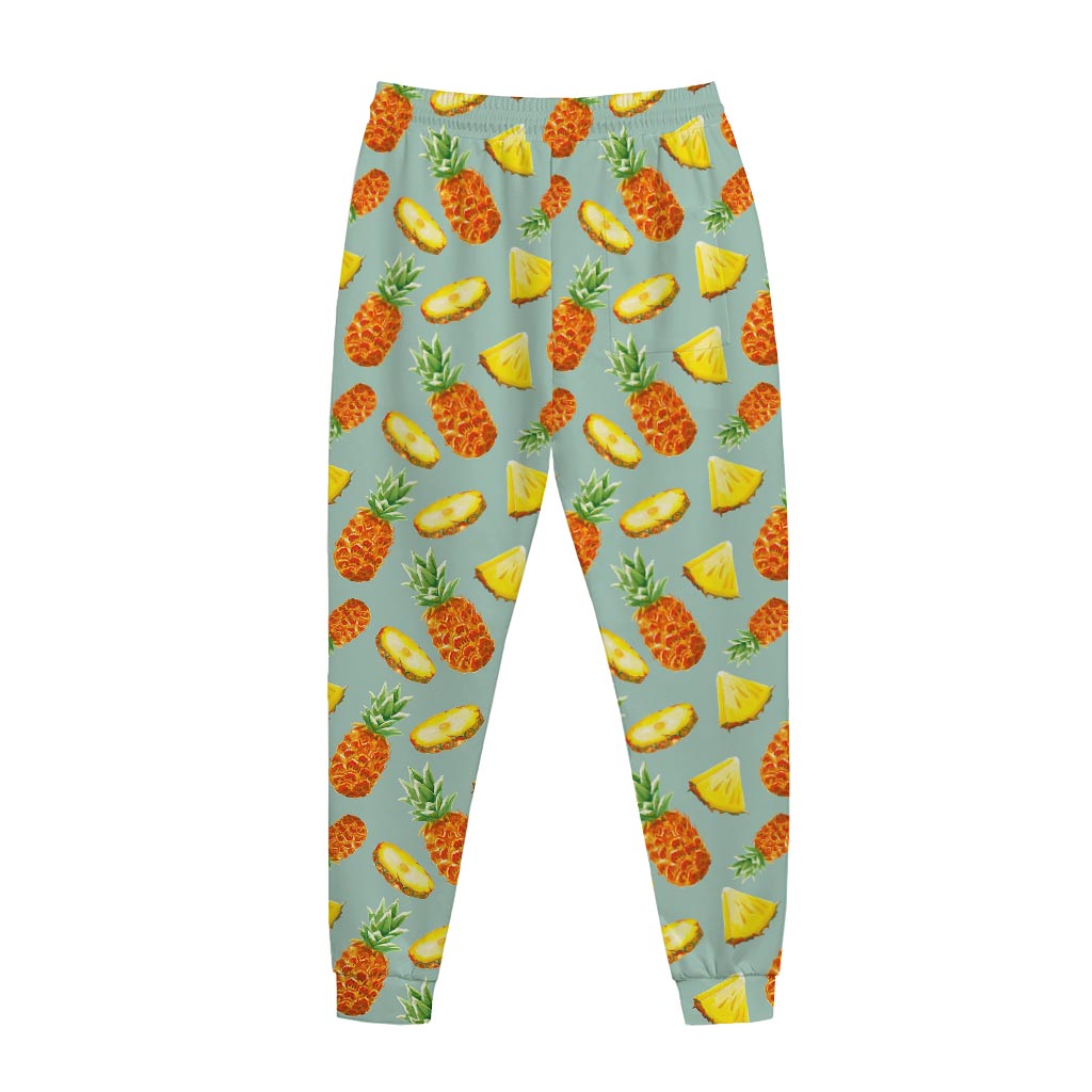 Watercolor Pineapple Pattern Print Jogger Pants