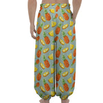 Watercolor Pineapple Pattern Print Lantern Pants