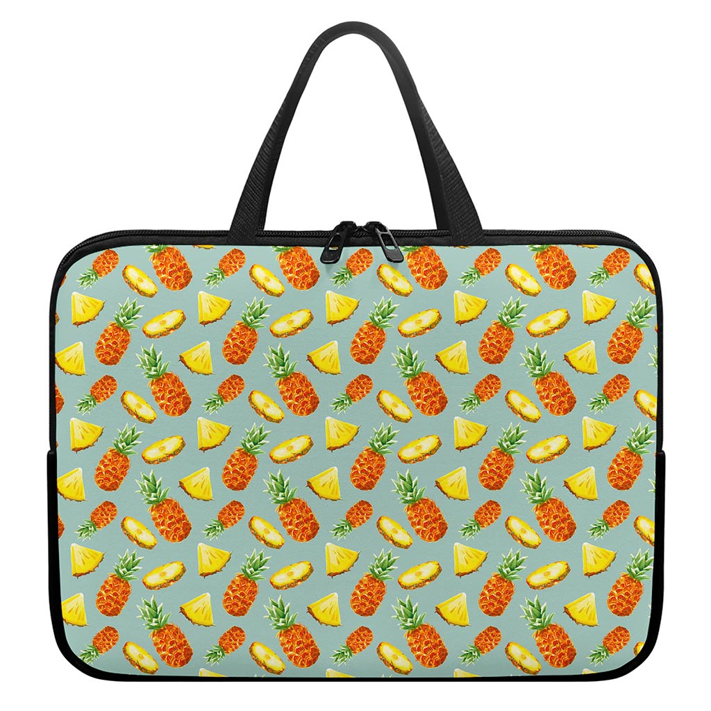 Watercolor Pineapple Pattern Print Laptop Sleeve With Handle