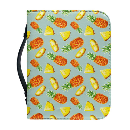 Watercolor Pineapple Pattern Print Leather Bible Cover