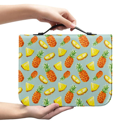 Watercolor Pineapple Pattern Print Leather Bible Cover