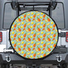 Watercolor Pineapple Pattern Print Leather Spare Tire Cover